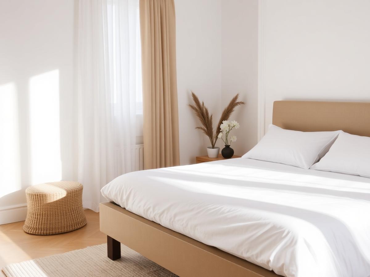 Neatly made bedroom